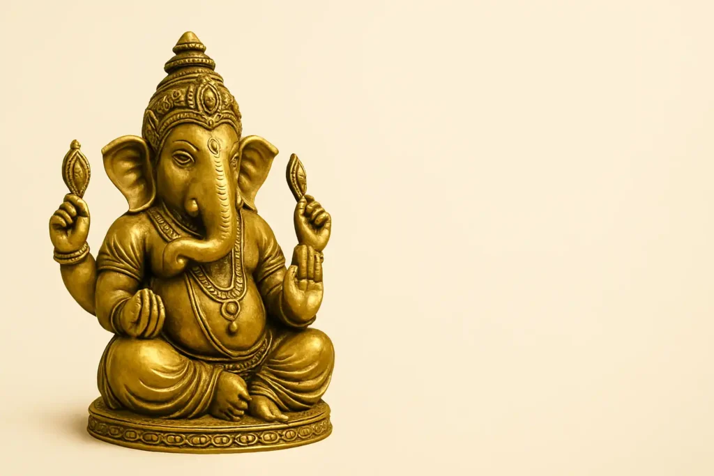 Ganesh Ji brass idol handcrafted in Moradabad – ideal for pooja, home decor, and gift items