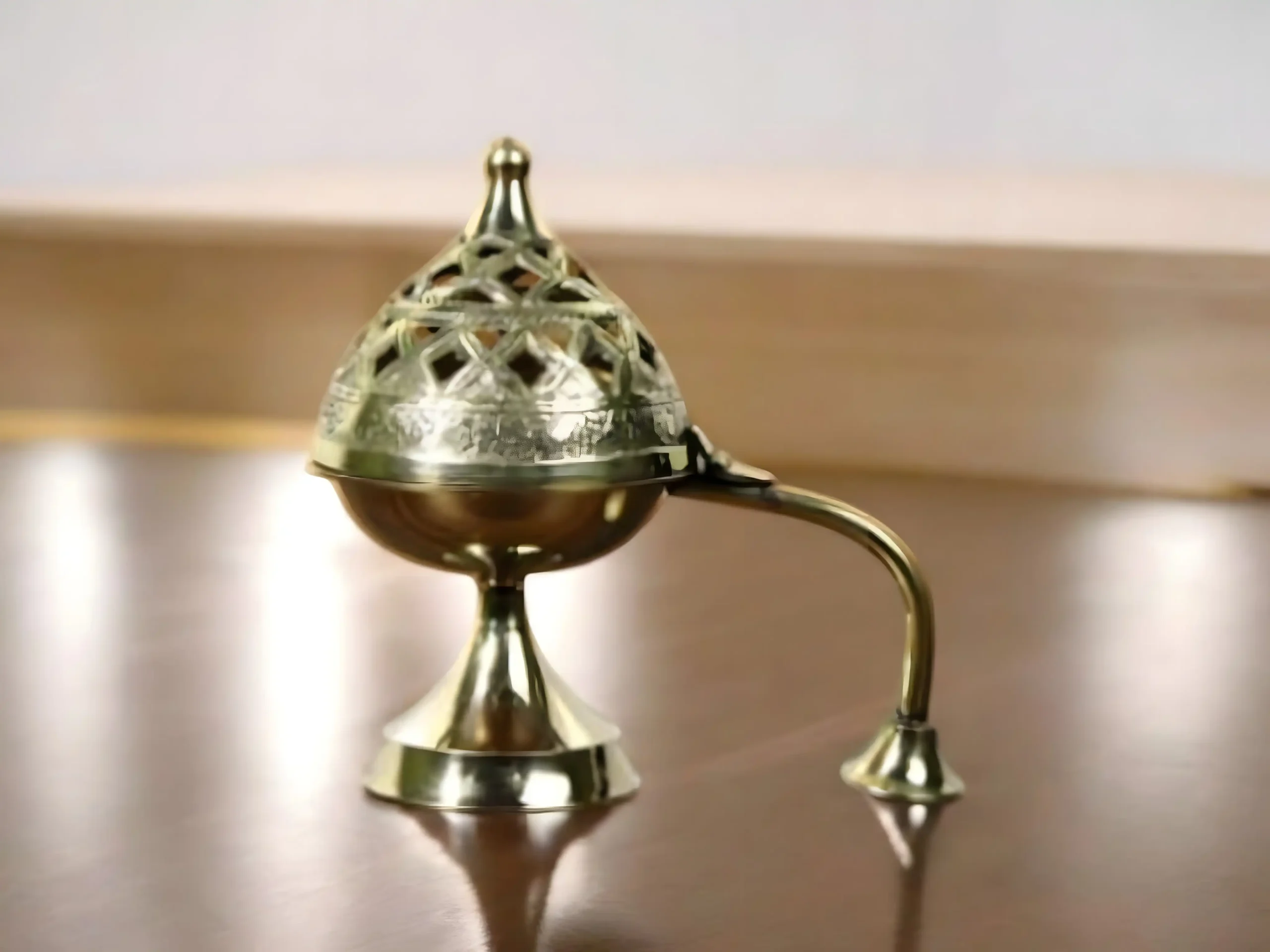 Antique pure brass loban diya, handcrafted non-toxic brassware for gifting and traditional rituals