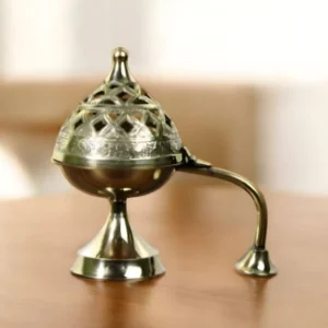 Royal brass loban diya for pooja, traditional non-toxic antique brass handicraft gifting item
