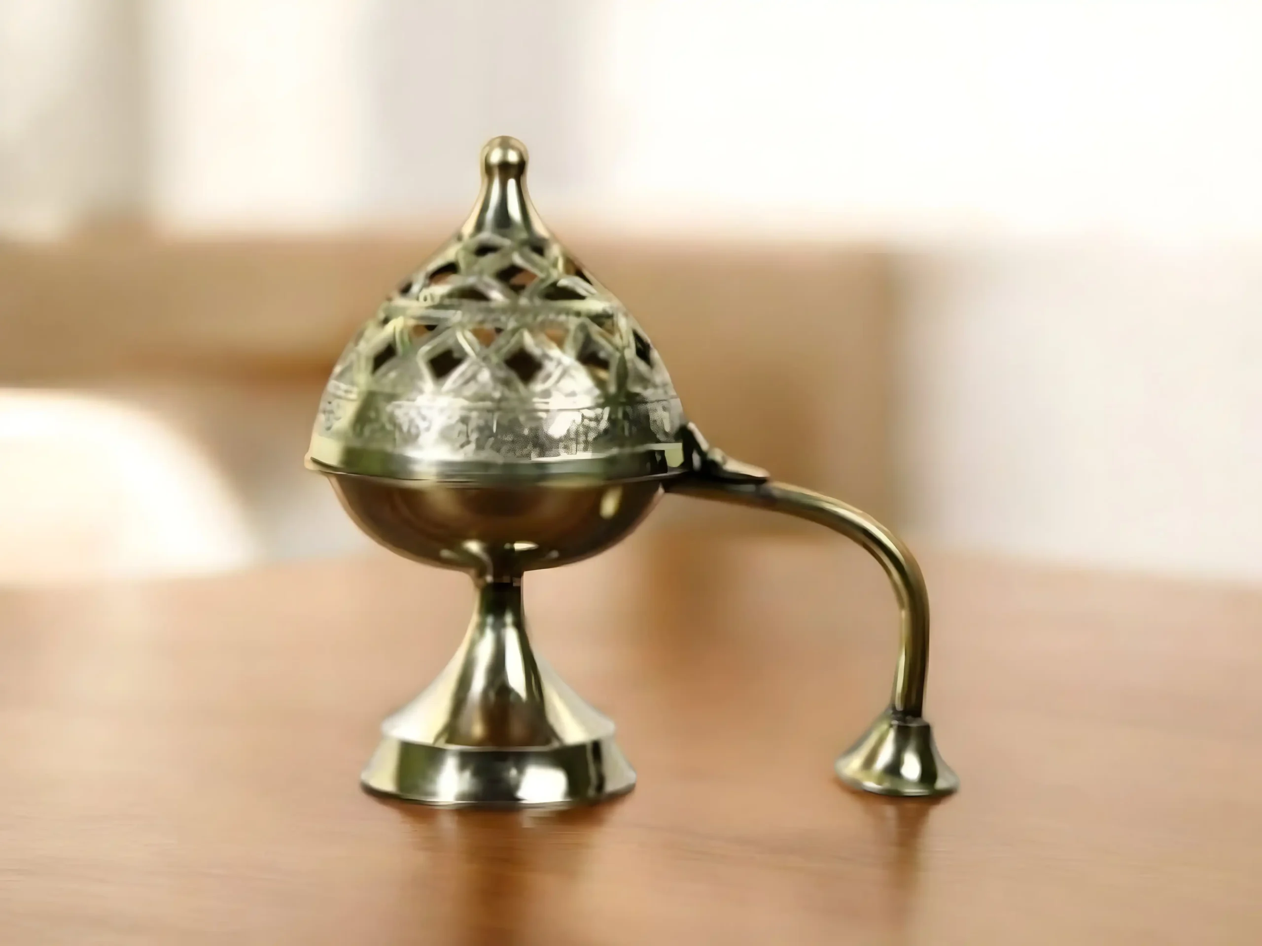 Royal brass loban diya for pooja, traditional non-toxic antique brass handicraft gifting item