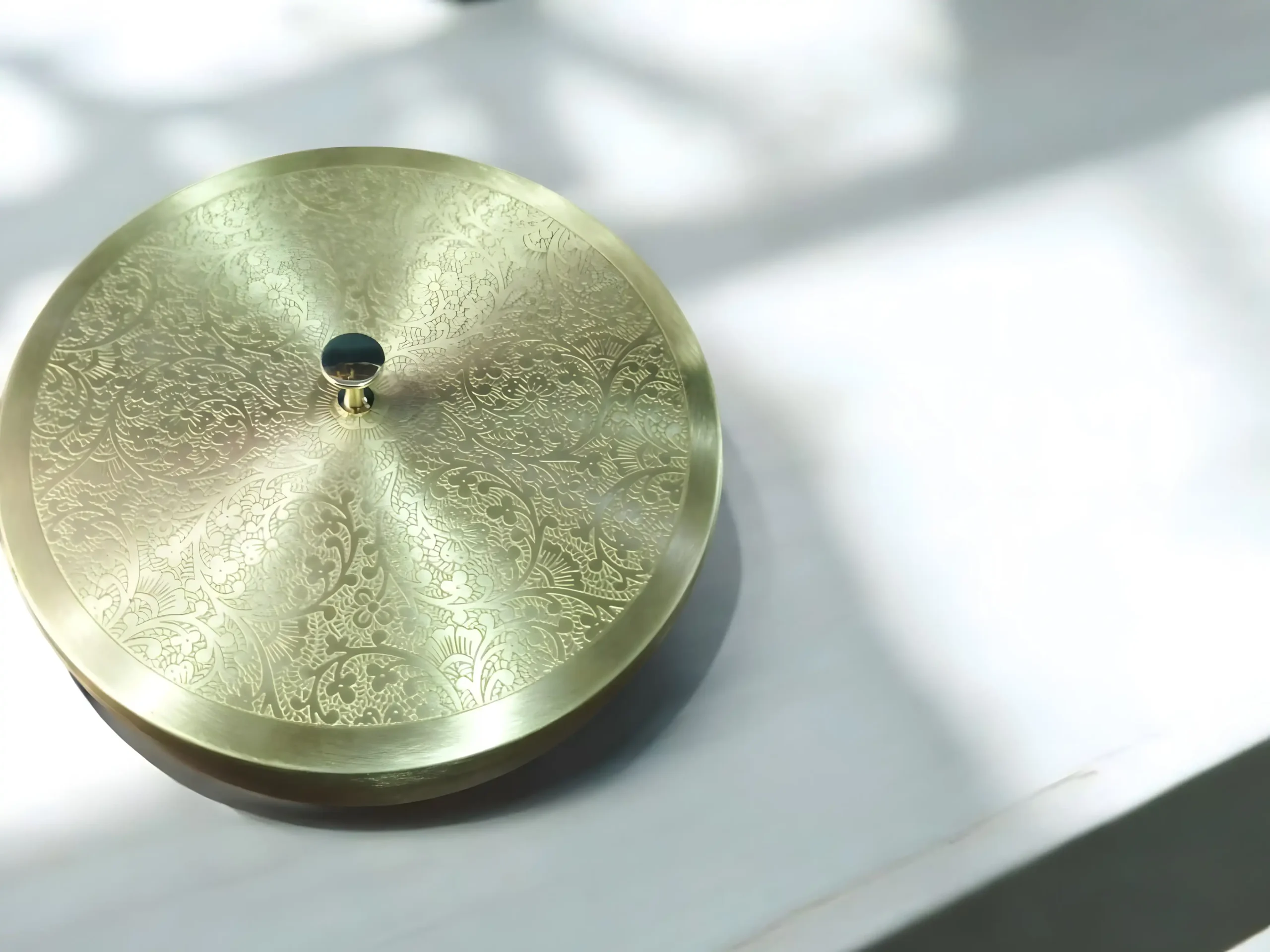 Pure brass spice box with antique design, traditional non-toxic and chemical-free brassware utensil for gifting