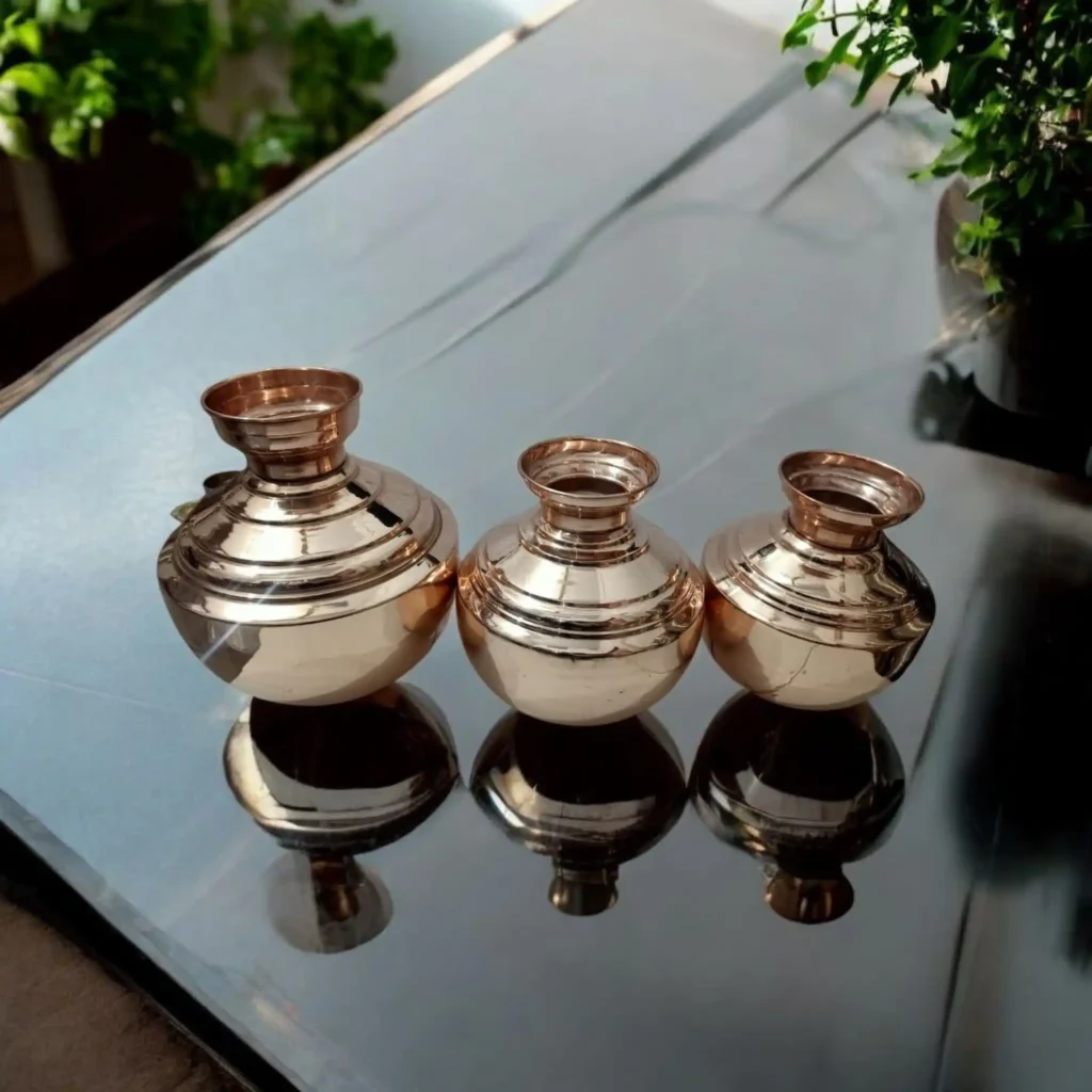 Golden brass water ghada for traditional use – antique, chemical-free, and perfect for gifting