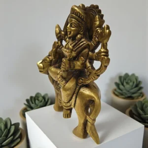 Premium Brass Durga Mata Murti Idol | Sherawali Mata Rani Statue for Home & Office Puja | Hindu Goddess Durga Sherawali Idol for Spiritual Decor, Meditation, Festivals & Gifts