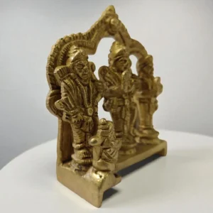 Pure Brass Ram Darbar Murti | Handcrafted Shri Ram Parivar Statue for Puja & Home Temple | Traditional Brass Ram Sita Laxman Hanuman Idol for Spiritual D?cor
