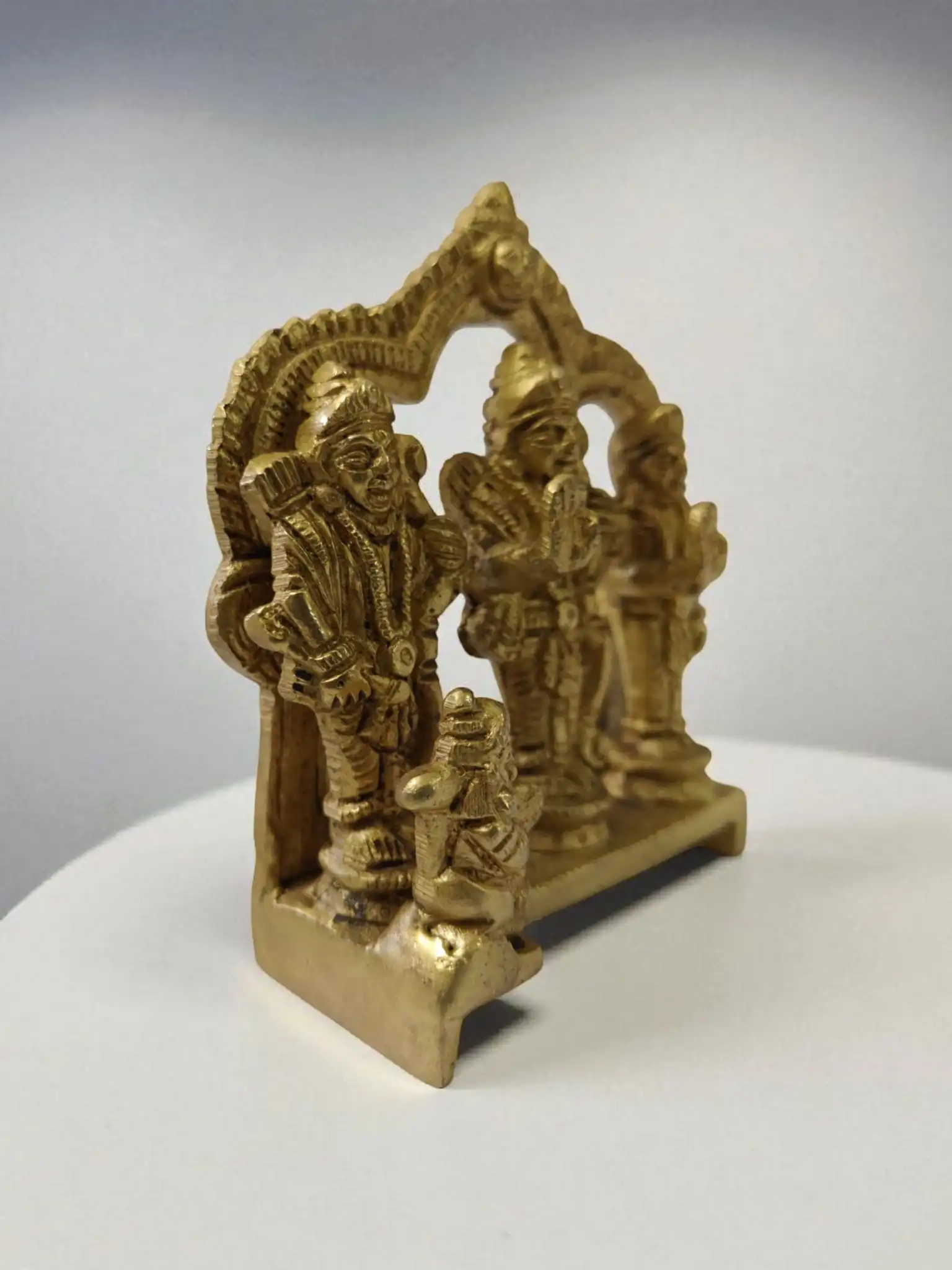 Pure Brass Ram Darbar Murti | Handcrafted Shri Ram Parivar Statue for Puja & Home Temple | Traditional Brass Ram Sita Laxman Hanuman Idol for Spiritual D?cor