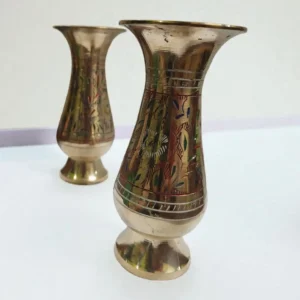 Antique Brass Flower Pot Vase | Vintage Style Brass Flower Vase for Living Room, Office Decor & Home Decoration | Handcrafted Brass Planter for Indoor Plants & Floral Arrangements