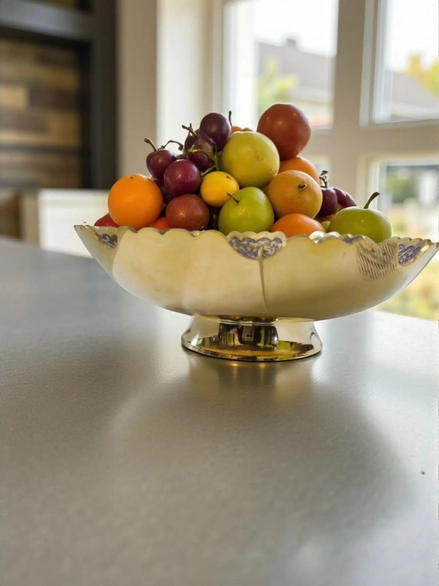 Premium Brass Fruit Basket Bowl | Decorative Dining Table Fruit Bowl | Elegant Brass Tableware for Home Decor & Gift | Handcrafted Brass Centerpiece for Kitchen & Living Room - Image 4