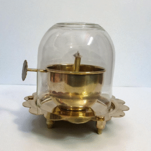 Brass Akhand Diya Big Size for Puja | Akhand Diya with Adjustable Bati | Premium Brass Diya for Temple, Pooja Room & Festivals | Long-Burning Unbroken Flame Diya for Navratri, Diwali, Home Mandir