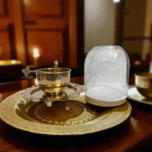 Premium Brass Akhand Diya Big Size for Puja, Temple, Home Mandir | Adjustable Cotton Wick | Long Burning Unbroken Flame Diya for Navratri, Diwali, Festivals | Pure Brass Oil Lamp | Pooja Room D?cor