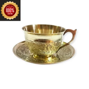 Brass Cup & Saucer Set Of 1