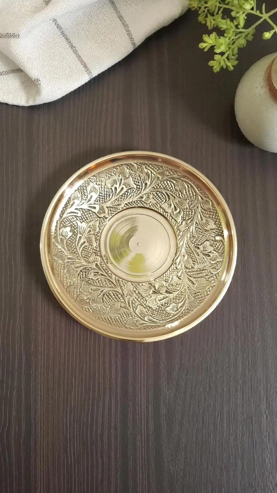 Premium Pure Brass Cup and Saucer ? 125ml | Elegant Handcrafted Tea Cup & Plate Set | Durable Brass Tableware for Traditional & Modern Dining - Image 2