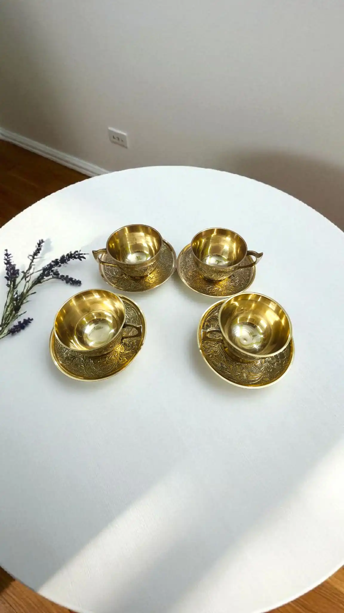 Premium Pure Brass Cup and Saucer ? 125ml | Elegant Handcrafted Tea Cup & Plate Set | Durable Brass Tableware for Traditional & Modern Dining - Image 5