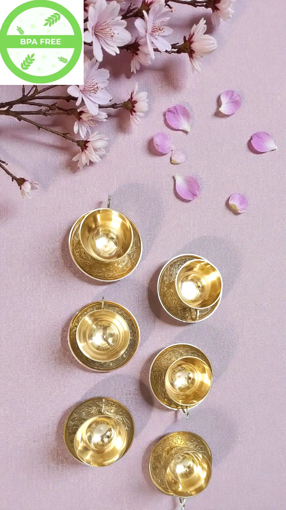 Premium Pure Brass Cup and Saucer ? 125ml | Elegant Handcrafted Tea Cup & Plate Set | Durable Brass Tableware for Traditional & Modern Dining - Image 7